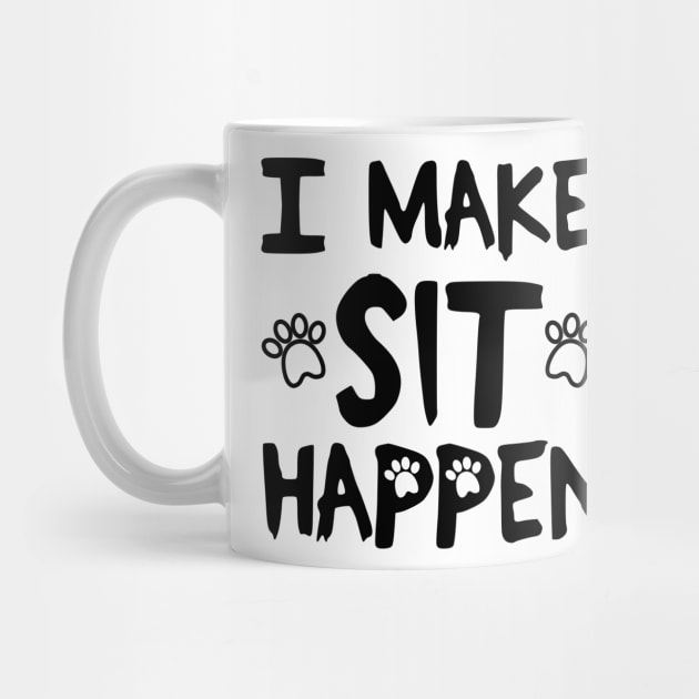 I Make Sit Happen Bull Terrier - Dog Love Black by 4U2NV-LDN